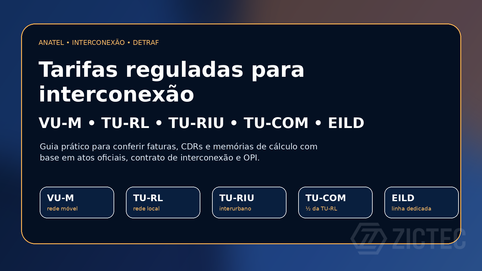 Artigo sobre tarifas reguladas Anatel, interconexão e DETRAF